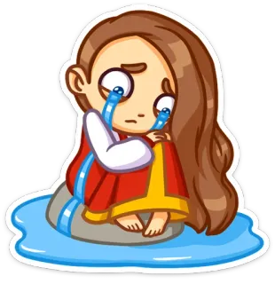 😭 dbbf2e09 weinen, traurig, Mädchen, Tränen, Cartoon, Anime, emotional whatsapp sticker