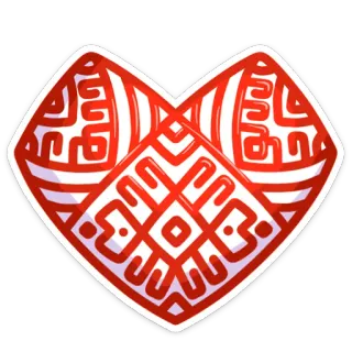 ❤️ dca4c0fc Herz, Rot, Muster, Geometrisch, Tribal, Ornament whatsapp sticker