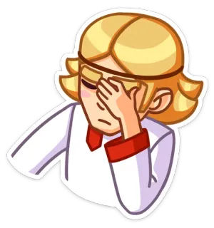 🤦‍♂️ ebd05fc7 Facepalm, Enttäuschung, Frustration, Peinlichkeit, Reue, Cartoon, Figur, Blond whatsapp sticker