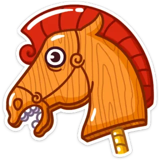 🐴 fdccd5f8 Spielzeugpferd, Holzspielzeug, Kindheit, Pferdekopf, Retro Spielzeug, Steckenpferd whatsapp sticker