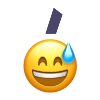 😅 397eee95 Эмодзи, Нервный, Пот, Выражение, Тревожный, Счастливый, Улыбка, Лицо telegram sticker
