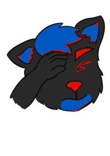 😓 3be09d4f 动物, 卡通, 毛茸茸, 角色, 手势, 捂脸 telegram sticker