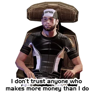 🧐 b0414316 I don't trust anyone who makes more money than I do เงิน, ความไว้ใจ, ความอิจฉา telegram sticker