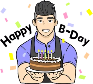 😜 3cd7ddfd Happy B-Day Buon compleanno, Torta di compleanno, Festa, Compleanno, Torta telegram sticker