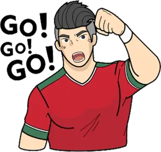 😜 6341ea80 GO! GO! GO! Anime, Incoraggiamento, Motivazione, Supporto, Cartoni animati, Allegria, Rosso telegram sticker