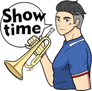 😜 e619f197 Show time tromba, showtime, musica, musicista, performance, cartoni animati, intrattenimento telegram sticker