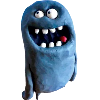 😁 0c84fe52 괴물, 파란색, 만화, 웃긴, 찰흙, 생물 telegram sticker