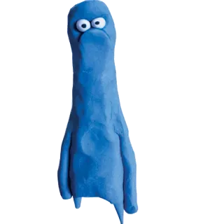 😕 8c76ca91 점토, 파란색, 만화, 캐릭터, 슬픈, 웃긴 telegram sticker