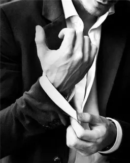 🖤 611162ff Mann, Anzug, Mode, Stil, Porträt, Schwarzweiß, Geschäftsmann telegram sticker