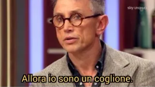 😒 71c14426 Allora io sono un coglione. homme, lunettes, phrase telegram sticker