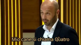4⃣ 93e6aefb Mio cane si chiama Quatro chien, italien, texte telegram sticker