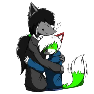 ☺️ 5fdd6755 Фурри, Антропоморфный, Лиса, Объятия, Эмоции, Утешение, Дружба whatsapp sticker