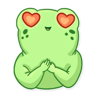 😍 f96d3d88 Frosch, Liebe, Herz, süß, Tier, Cartoon telegram sticker
