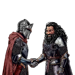 🤝 7f7a8c1f 騎士, 中世, ファンタジー, 戦士, 鎧, 握手, 戦い, 兵士 telegram sticker