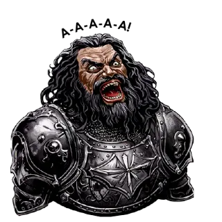 😵‍💫 824c0afa 怒り, 戦士, 鎧, 戦闘, ファンタジー, 中世 telegram sticker