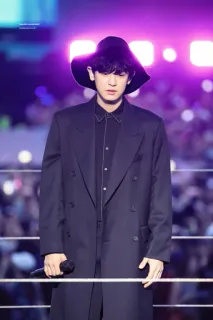 ❄️ 13c115f7 男性, コート, 帽子, コンサート, 公演, 歌手 telegram sticker