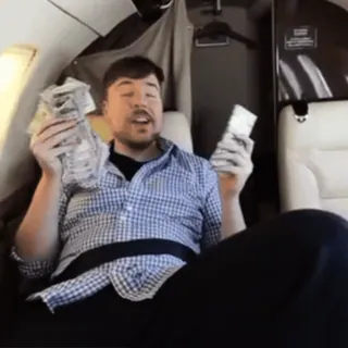 🥵 25ebe429 MrBeast 钱, 现金, MrBeast, 私人飞机, 名人, YouTube telegram sticker