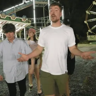 😂 498e2fd5 MrBeast youtube, mrbeast, 网红, 夜晚, 公园, 朋友 telegram sticker