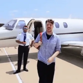 😡 55f89665 MrBeast youtube, 飞机, 私人飞机, mrbeast, 飞行员, 网红 telegram sticker