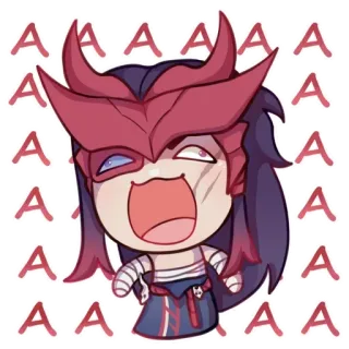 😱 15393202 AAAAA Chibi, Gritando, Personagem, Desenho animado, Adesivo telegram sticker