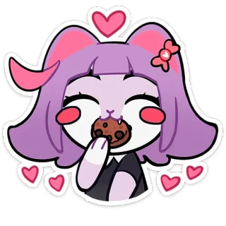 🍪 74fe40b9 만화, 귀여운, 스티커, 고양이, 쿠키, 애니메이션 telegram sticker