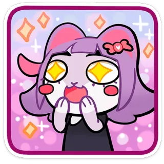 🤩 ea4fb27e 만화, 스티커, 반짝이, 귀여운, 카와이, 고양이 telegram sticker