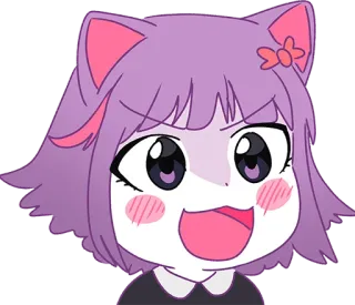 😺 87557c76 猫, 动漫, 可爱, 卡通, 表情, 开心 telegram sticker