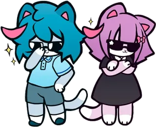 😎 c1d6c825 卡通, 猫, 太阳镜, 人物, 贴纸 telegram sticker