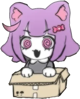 📦 cfe1cf49 动漫, 猫, 卡通, 盒子, 可爱, 催眠 telegram sticker