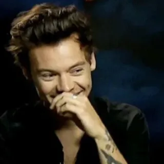 💞 2ebbad48 Harry Styles Porträt, Promi, Sänger, lächelnd, männlich, Tattoo, Person, Musiker telegram sticker