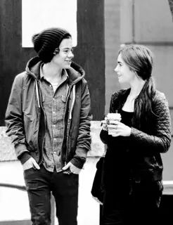 💞 88557a6d Harry Styles harry styles, promi, personen, paar, schwarzweiß, mann, frau telegram sticker