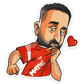 😘 778df6c3 мужчина, сигарета, курение, мультфильм, красная рубашка, сердце, дым whatsapp sticker