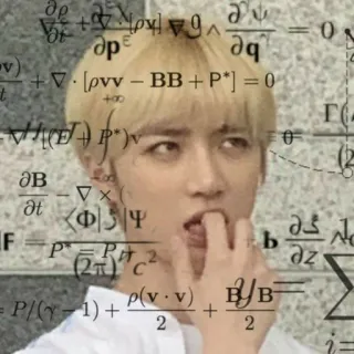 🤯 49dd0458 Ot
+19
дре
ne
be
=0
v)
10
-
+ [pvv - BB+P*] = 0
t
cot
Γ
дв
Ot
ΦΨ
F
P2
=P/(-1)+
0
b
BB
ρ(ν.ν) ΒΒ
2
se
ze
+
2
Σ
2- ミーム, 数学, 方程式, 混乱, 思考, 面白い telegram sticker