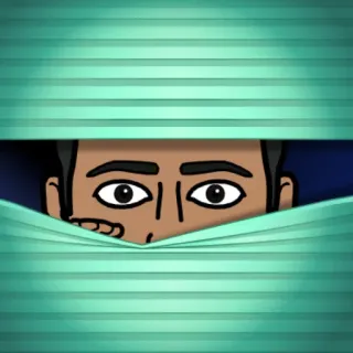 😶 bdd2e5c0 엿보기, 블라인드, 눈, 만화, 얼굴 telegram sticker