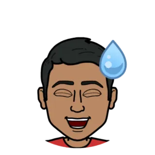 😅 d0b628d3 Bitmoji, 땀방울, 긴장, 웃음, 당황 telegram sticker