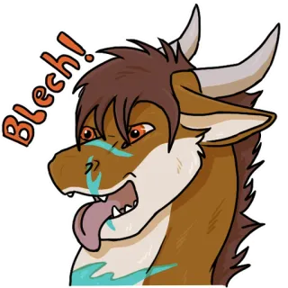 🤢 26c540bc Blech! Drache, Cartoon, Sticker, Tier, Fell telegram sticker