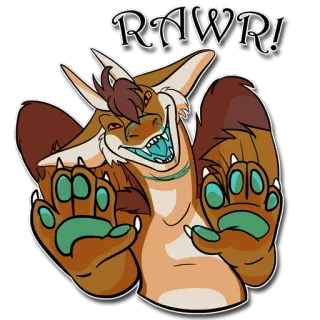 ❗ 28f26924 RAWR! Furry, Drache, Monster, Tier, Cartoon, Süß telegram sticker