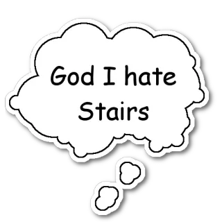 📶 80e84ad9 God I hate Stairs 계단, 혐오, 말풍선, 인용구, 웃긴, 빈정거림 telegram sticker