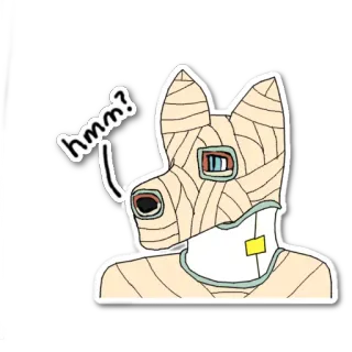 ❓ 91c5b866 hmm? 개, 미라, 음, 질문, 스티커 telegram sticker