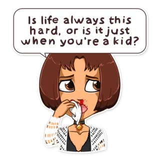 ❓ 8693f3f9 Is life always this hard, or is it just when you're a kid? 卡通, 儿童, 困难, 问题, 生活, 悲伤 whatsapp sticker