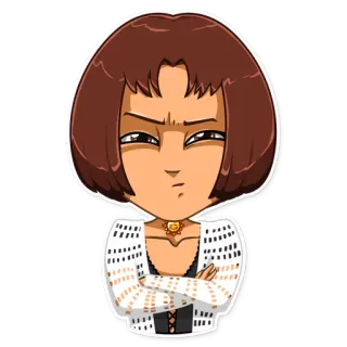 😕 aaa106ec 女人, 卡通, 贴纸, 严肃, 人物, 态度 whatsapp sticker