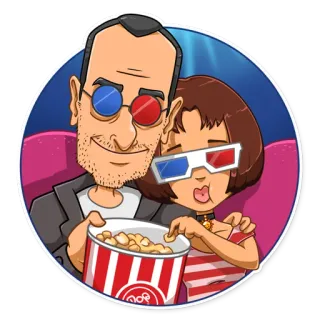 🍿 f13c9d64 电影, 爆米花, 情侣, 电影院, 3D眼镜, 看电影, 娱乐 whatsapp sticker