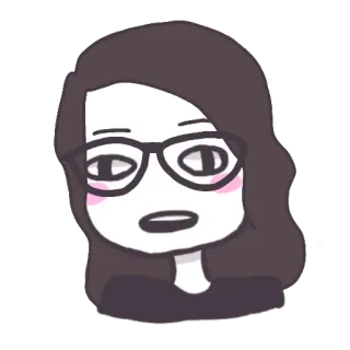 😟 274063cc мультфильм, женщина, очки, человек, аватар whatsapp sticker