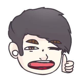 🌭 3e18eda1 Мультфильм, Персонаж, Палец вверх, Подмигивание, Позитив, Иллюстрация whatsapp sticker