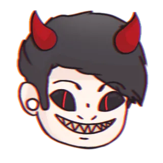 😈 44f2ccd1 дьявол, демон, рога, мультфильм, злой, персонаж, жуткий whatsapp sticker