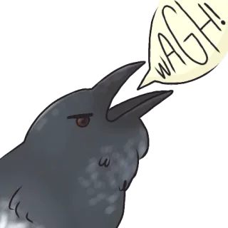 🦅 4ec8cf8c WAGH! ворона, птица, мультфильм, животное, Ваг whatsapp sticker