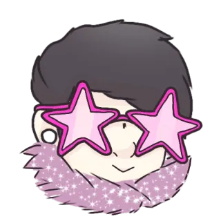 💅 77f1852d солнцезащитные очки, розовый, звезда, мультфильм, блеск, очки whatsapp sticker