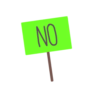 👎 ec72d64a NO Нет, Протест, Плакат, Отказ, Отрицание whatsapp sticker