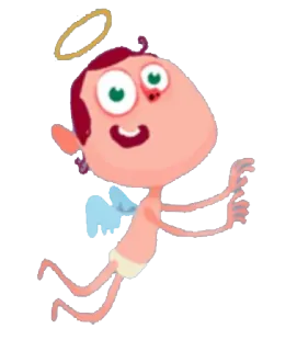 😇 52b97383 angelo, cartone animato, aureola, bambino, carino telegram sticker