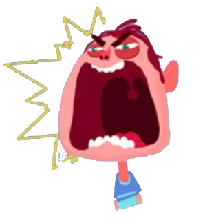 😳 a86ded09 Cartone animato, Arrabbiato, Urlare, Frustrato, Dispiaciuto telegram sticker
